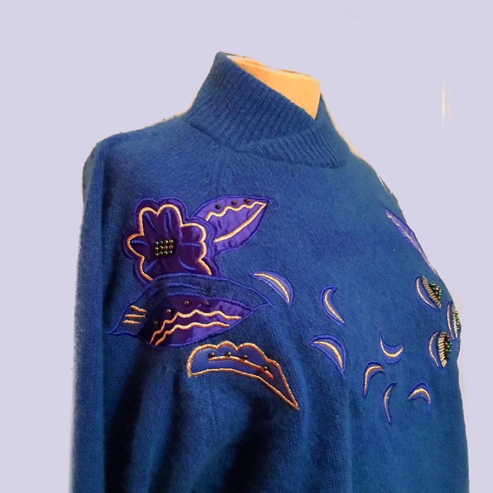 Vintage Silk/Angora Decorative Sweater